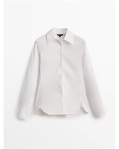 White Stretch Poplin Shirt 